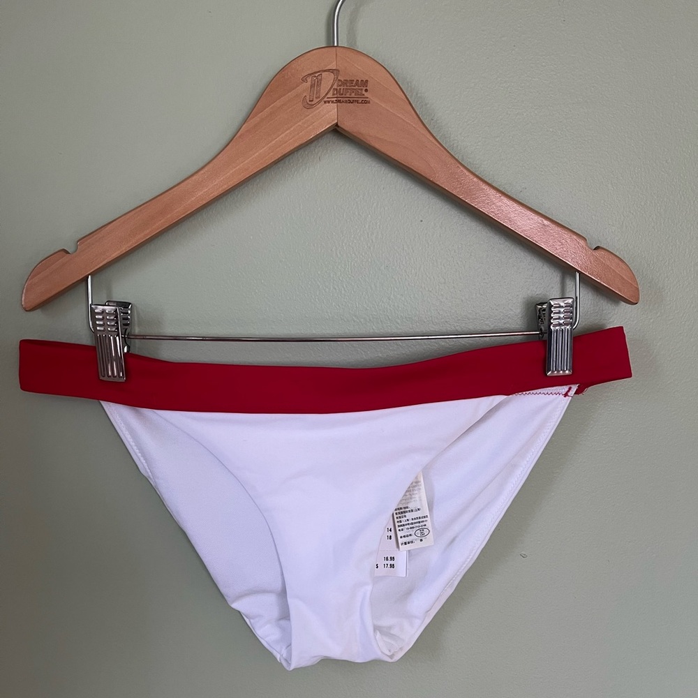 Hollister Womens Medium New With Tag Red and White Bikini Bottoms